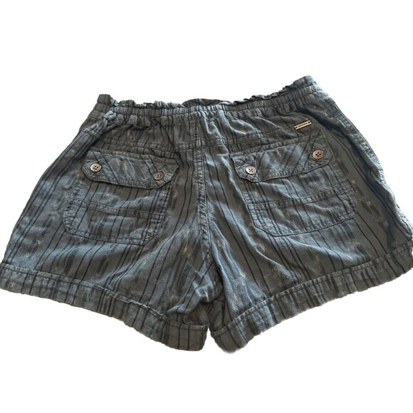 Women’s Prana Shorts Arlie Blue Organic Cotton Striped Pockets Paperbag Sz Med - Picture 8 of 8